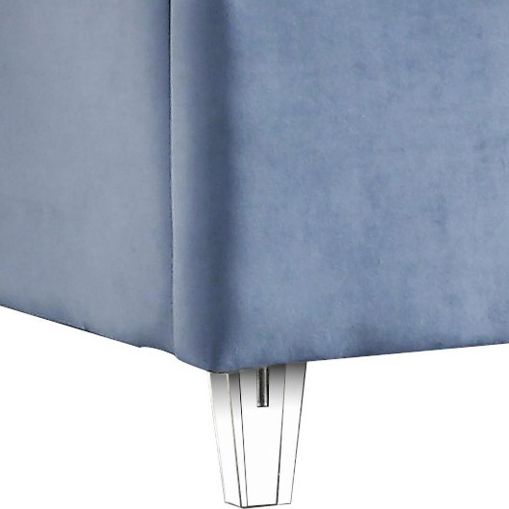 Meridian Furniture - Candace Sky Blue Velvet Full Bed - CandaceSkyBlu-F veiw 5