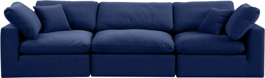 Meridian Furniture - Comfy Navy Velvet Modular Sofa - 3Pc - 189Navy-S119 view 2