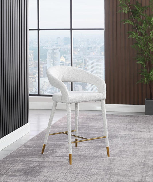 Meridian Furniture - Destiny Cream Fabric Stool - 542Cream-C veiw 2