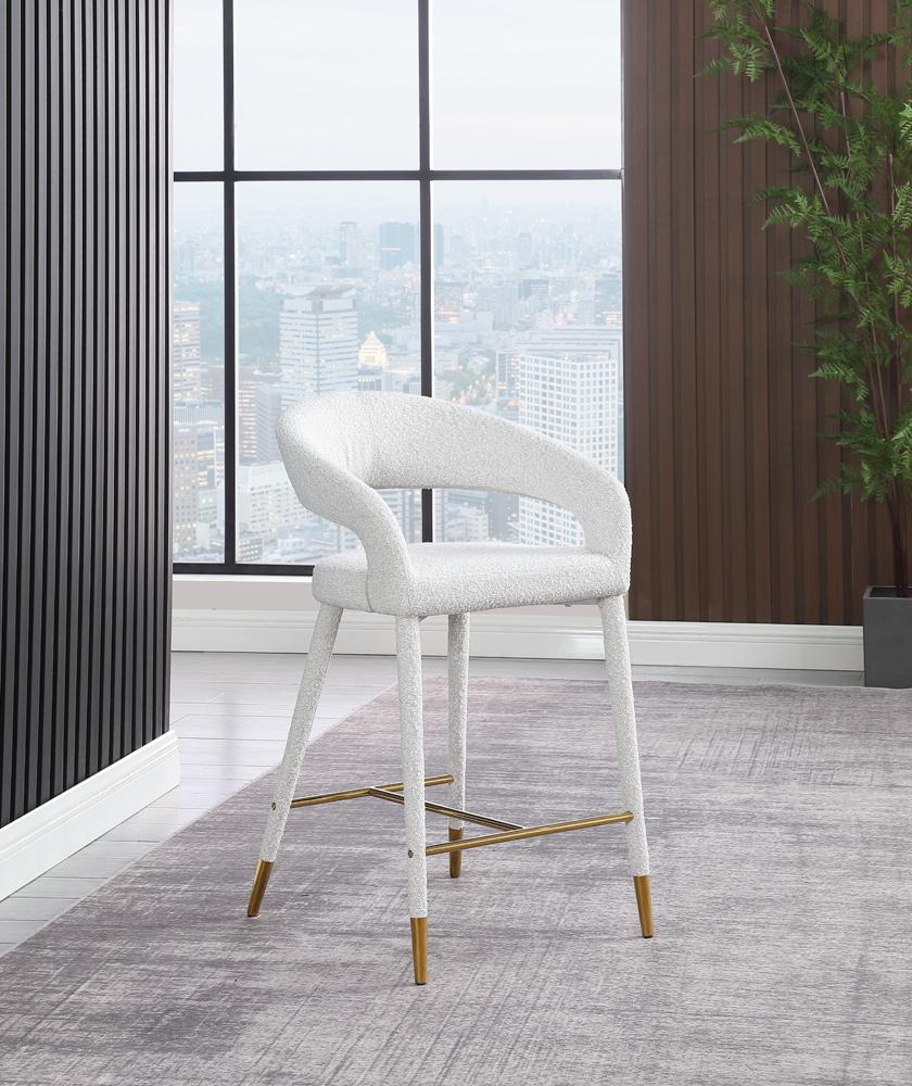 Meridian Furniture - Destiny Cream Fabric Stool - 542Cream-C veiw 7