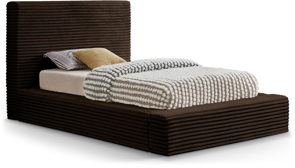 Meridian Furniture - Dexter Brown Corduroy Fabric Twin Bed - DexterBrown-T veiw 1