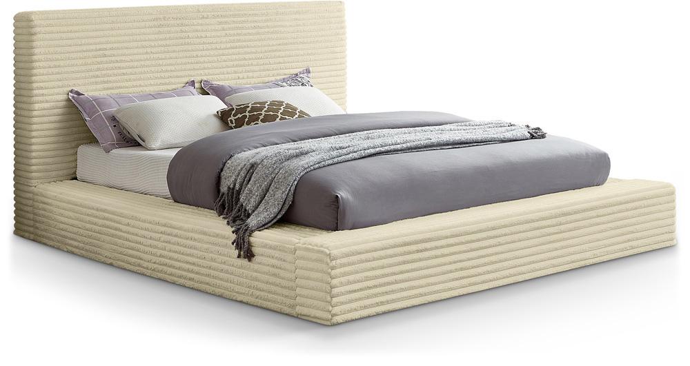 Meridian Furniture - Dexter Cream Corduroy Fabric Queen Bed - DexterCream-Q veiw 1