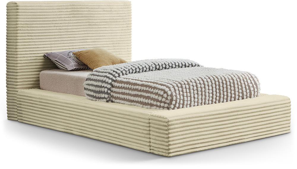Meridian Furniture - Dexter Cream Corduroy Fabric Twin Bed - DexterCream-T veiw 1