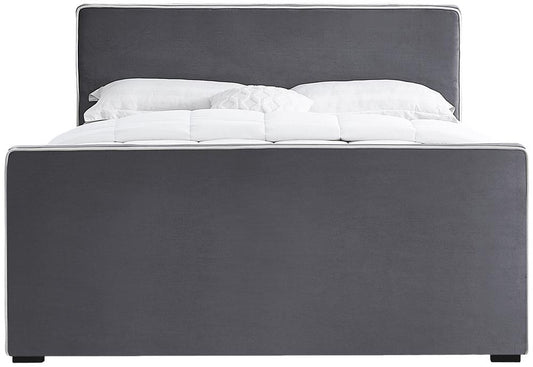 Meridian Furniture - Dillard Grey Velvet King Bed - DillardGrey-K veiw 3