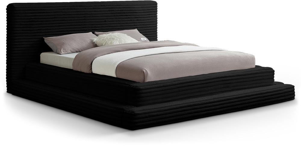 Meridian Furniture - Drew Black Corduroy Fabric Full Bed - DrewBlack-F veiw 1
