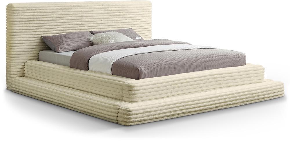 Meridian Furniture - Drew Cream Corduroy Fabric Queen Bed - DrewCream-Q veiw 1