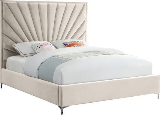 Meridian Furniture - Eclipse Cream Velvet King Bed - EclipseCream-K veiw 2