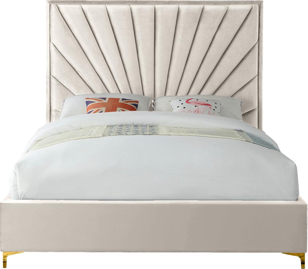 Meridian Furniture - Eclipse Cream Velvet King Bed - EclipseCream-K veiw 7