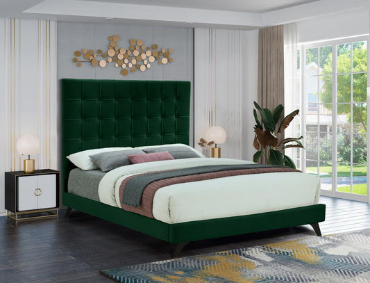 Meridian Furniture - Elly Green Velvet Full Bed - EllyGreen-F veiw 2