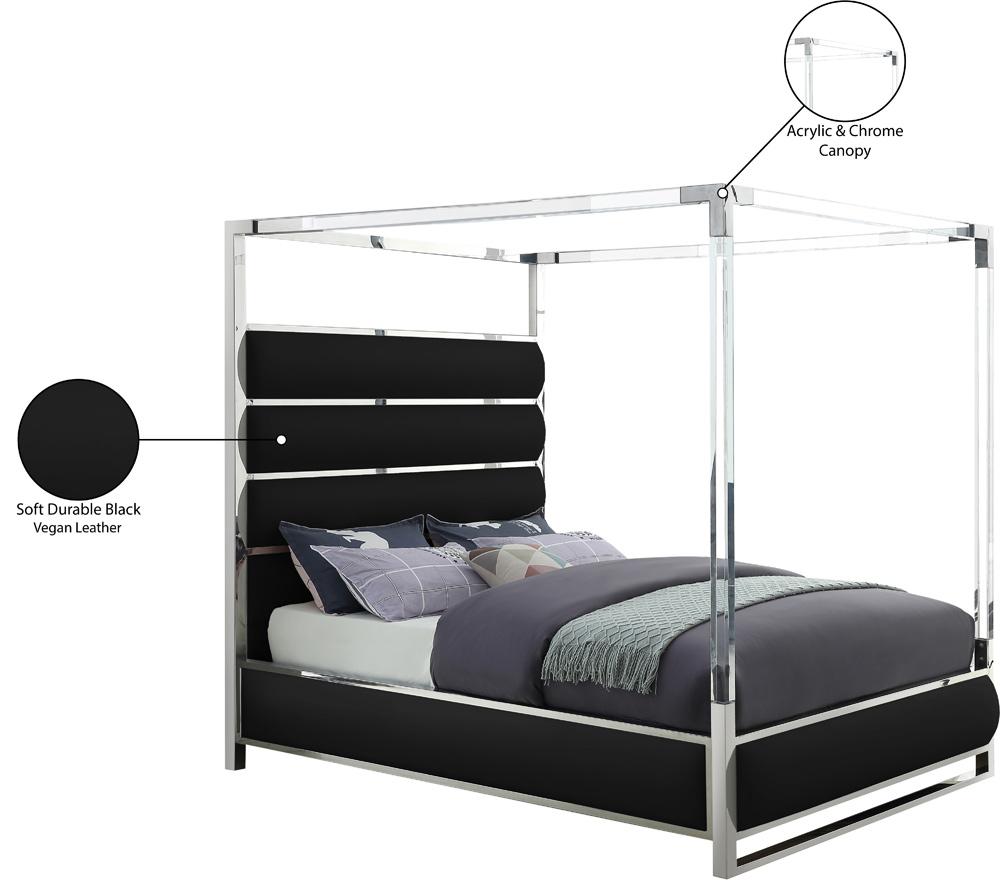 Meridian Furniture - Encore Black Vegan Leather King Bed - EncoreBlack-K veiw 6