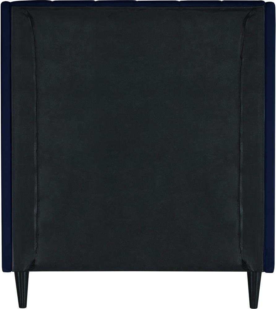 Meridian Furniture - Eva Navy Velvet Twin Bed - EvaNavy-T veiw 6
