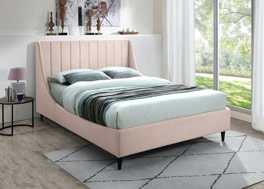 Meridian Furniture - Eva Pink Velvet King Bed - EvaPink-K veiw 2