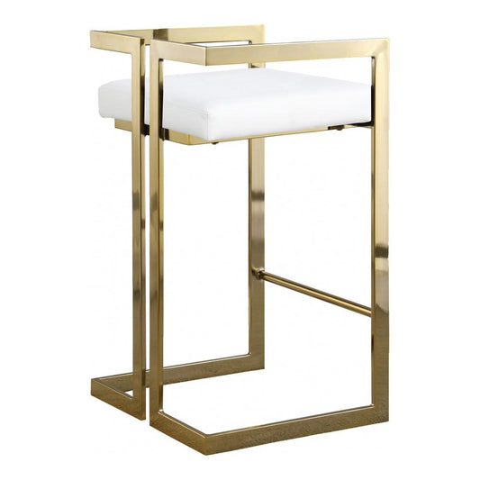 Meridian Furniture - Ezra White Vegan Leather Stool (Set of 2) - 913White-C veiw 2