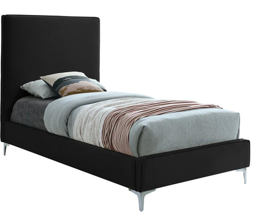 Meridian Furniture - Geri Black Velvet Twin Bed - GeriBlack-T veiw 2