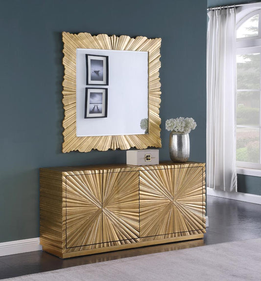 Meridian Furniture - Golda Gold Leaf Mirror - 447-M veiw 2