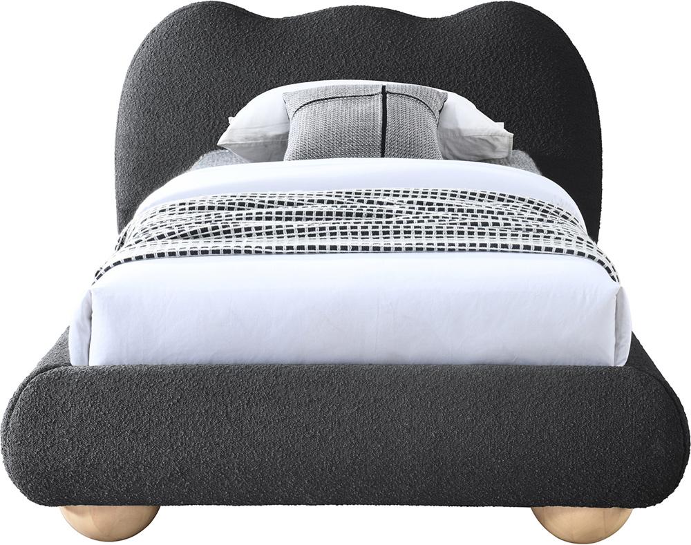 Meridian Furniture - Hyde Black Boucle Fabric Twin Bed - HydeBlack-T veiw 5