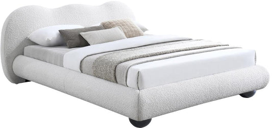 Meridian Furniture - Hyde Cream Boucle Fabric Full Bed - HydeCream-F veiw 2