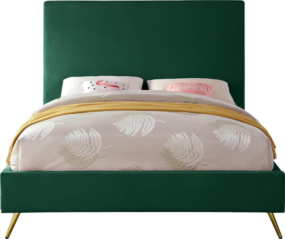 Meridian Furniture - Jasmine Green Velvet Full Bed - JasmineGreen-F veiw 5