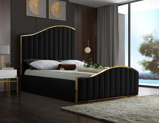 Meridian Furniture - Jolie Black Velvet King Bed - JolieBlack-K veiw 2