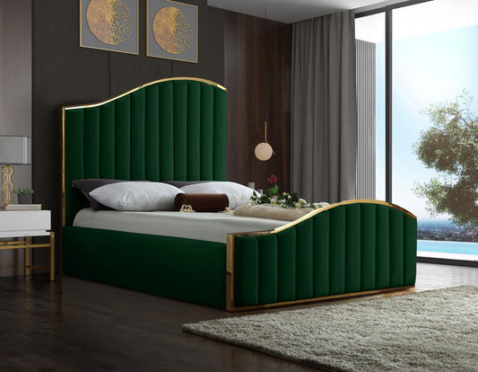 Meridian Furniture - Jolie Green Velvet King Bed - JolieGreen-K veiw 2