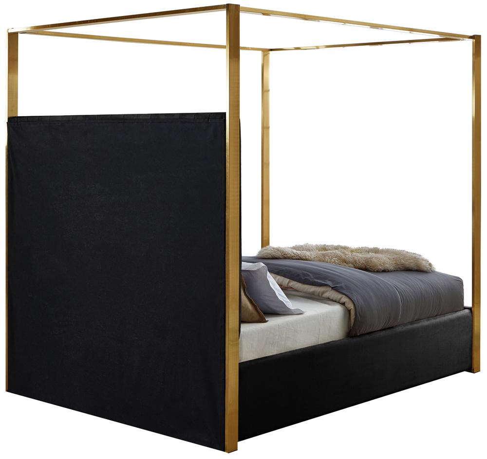 Meridian Furniture - Jones Black Velvet Queen Bed - JonesBlack-Q veiw 6