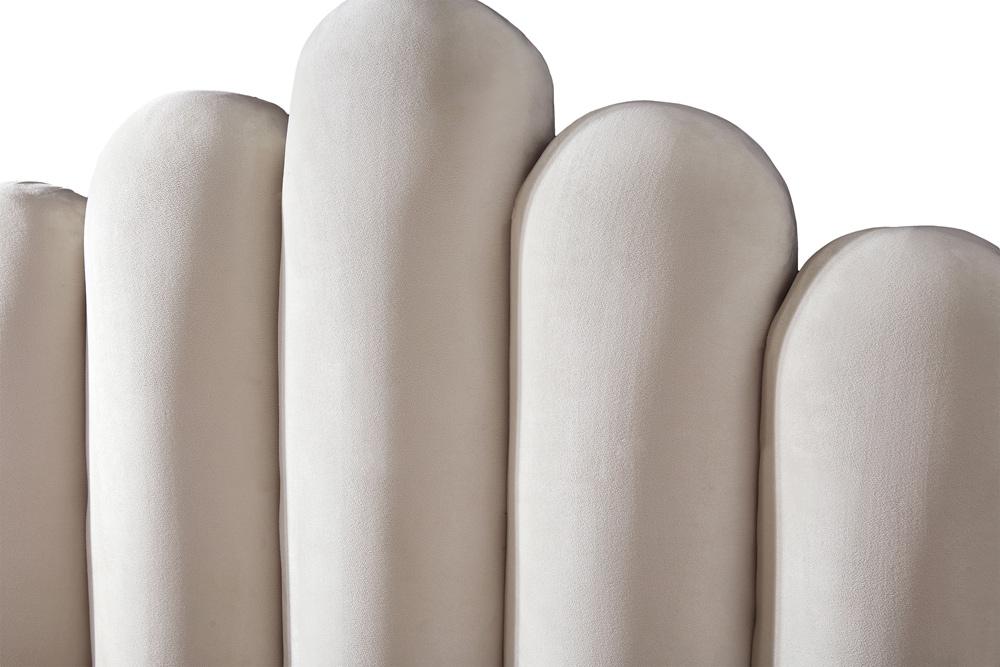 Meridian Furniture - Lily Cream Velvet Full Bed - LilyCream-F veiw 6