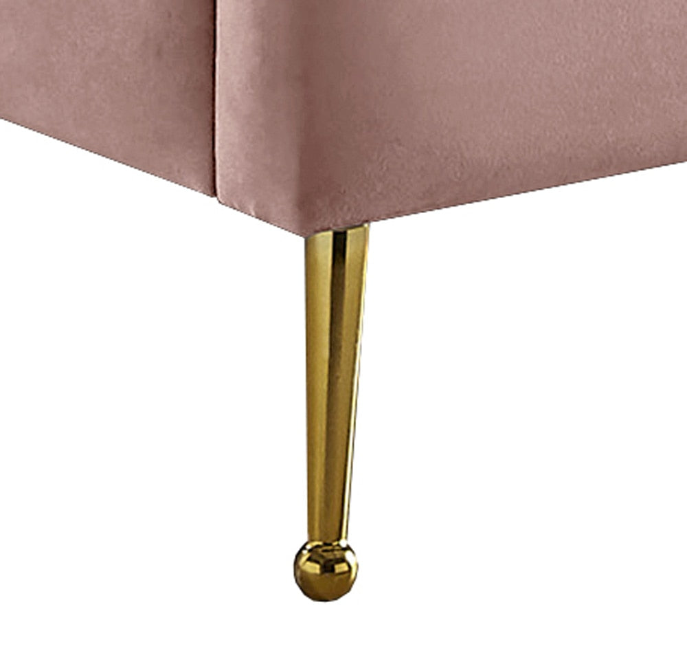 Meridian Furniture - Lily Pink Velvet Twin Bed - LilyPink-T veiw 5