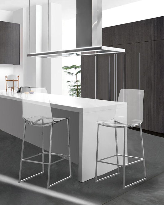 Meridian Furniture - Lumen Chrome Metal/Lucite Polycarbonate Stool - 720 veiw 2