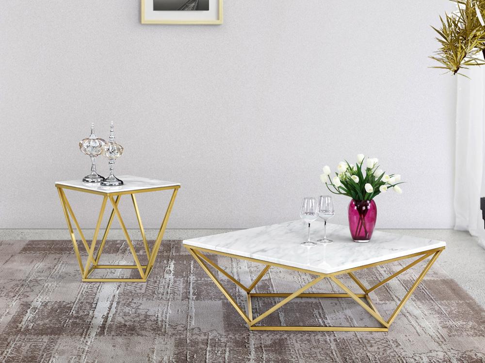 Meridian Furniture - Mason Gold End Table - 2Pc - 216-E veiw 2