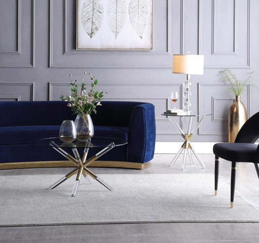 Meridian Furniture - Mercury Acrylic/Gold Coffee Table - 284-C veiw 2
