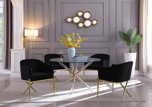 Meridian Furniture - Mercury Acrylic/Gold Dining Table - 916-T veiw 2