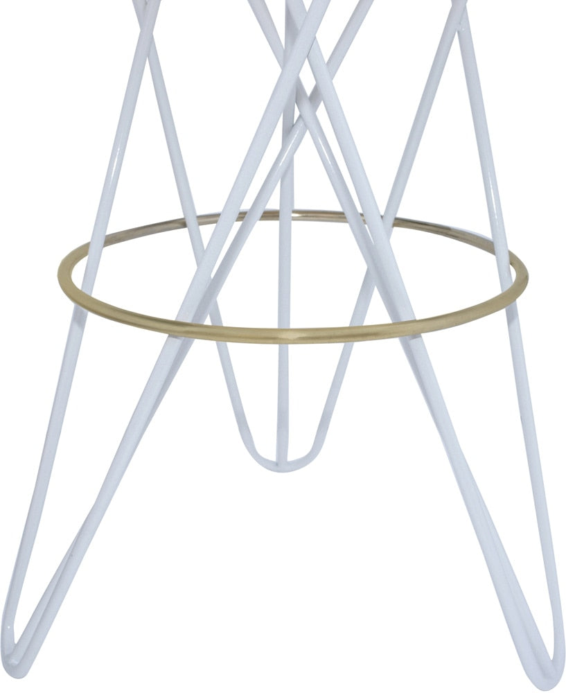 Meridian Furniture - Mercury White Iron Bar Stool - 946White veiw 5
