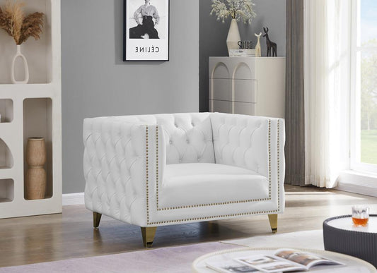 Meridian Furniture - Michelle White Vegan Leather Chair - 651White-C veiw 2