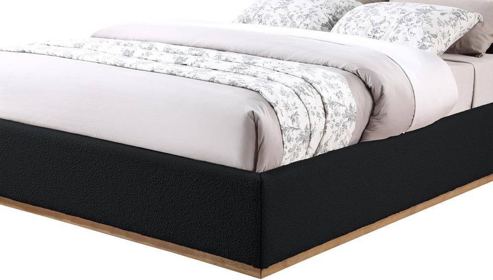 Meridian Furniture - Monaco Black Boucle Fabric King Bed - MonacoBlack-K veiw 7