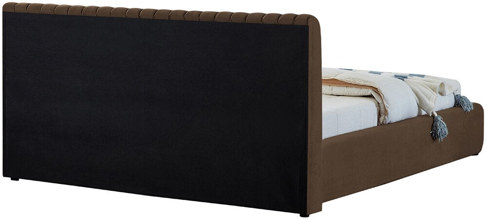 Meridian Furniture - Nico Brown Velvet King Bed - NicoBrown-K veiw 7