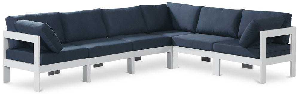 Meridian Furniture - Nizuc Grey Water Resistant Fabric Outdoor Patio Modular Sectional - 6Pc - 375Grey-Sec6A veiw 1