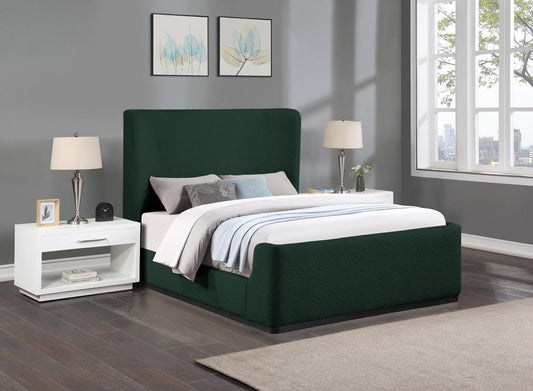Meridian Furniture - Oliver Green Boucle Fabric Full Bed - OliverGreen-F veiw 2
