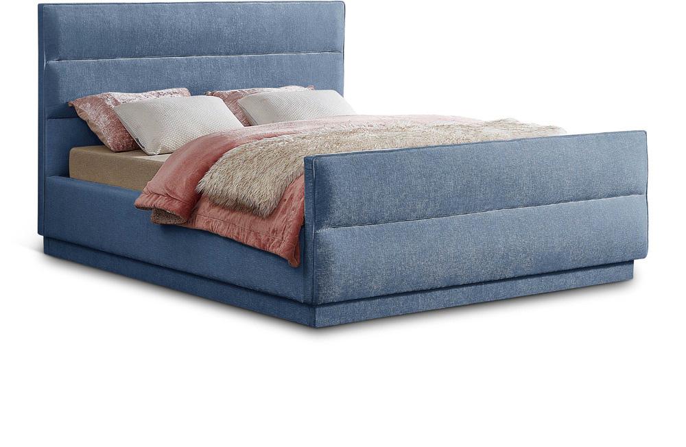 Meridian Furniture - Paxton Light Blue Chenille Fabric Full Bed - PaxtonLtBlu-F veiw 1