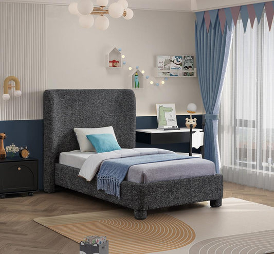 Meridian Furniture - Penny Black Polyester Fabric Twin Bed - B1205Black-T veiw 2
