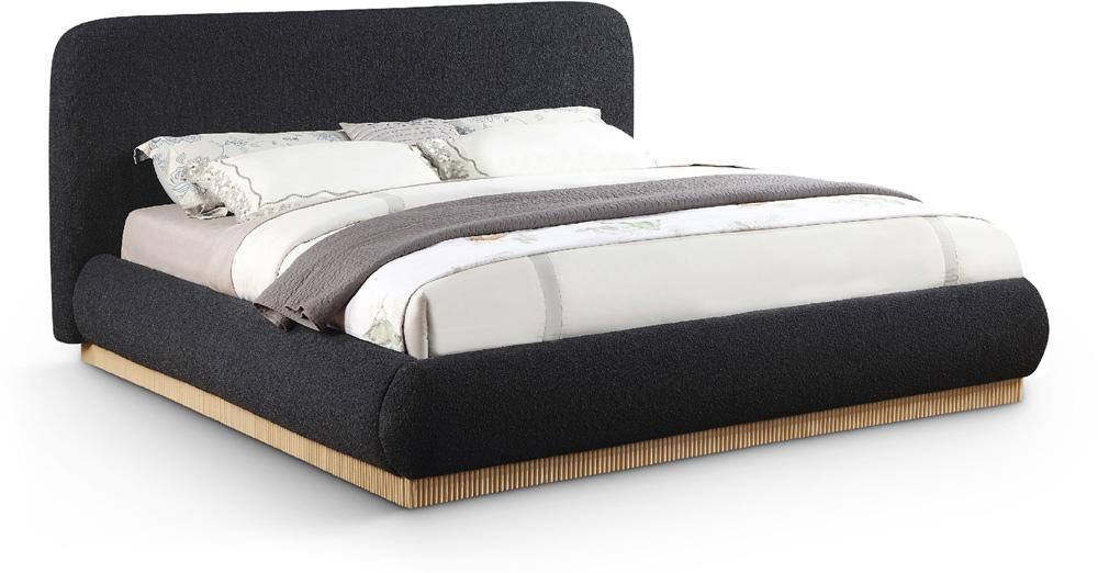 Meridian Furniture - Rigby Black Boucle Fabric King Bed - B1275Black-K veiw 1