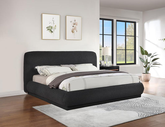 Meridian Furniture - Rigby Black Boucle Fabric Queen Bed - B1276Black-Q veiw 2