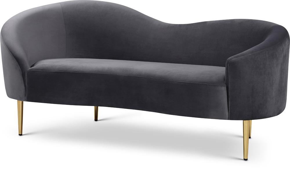 Meridian Furniture - Ritz Grey Velvet Loveseat - 659Grey-L view 1