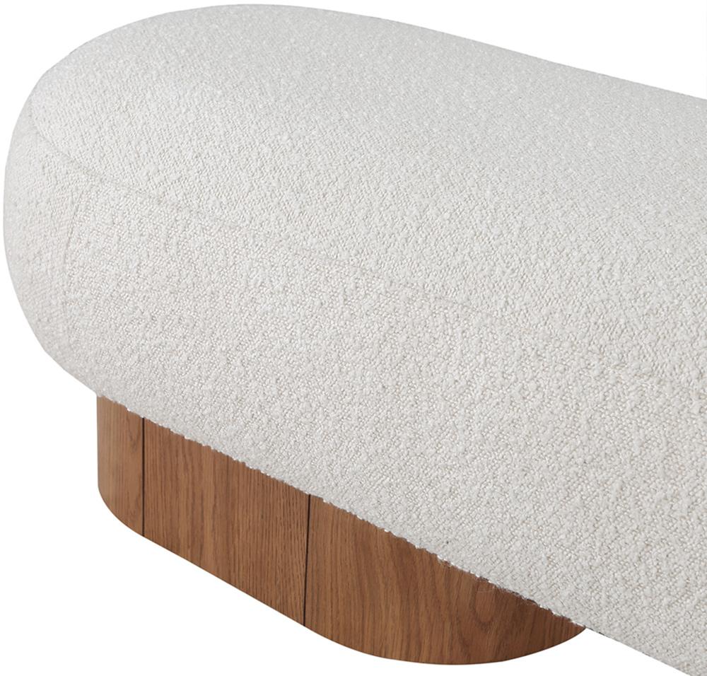Meridian Furniture - Robertson Cream Boucle Fabric Bench - 22003Cream veiw 7