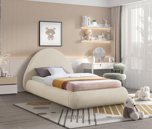 Meridian Furniture - Rudy Beige Teddy Fabric Twin Bed - RudyBeige-T veiw 2