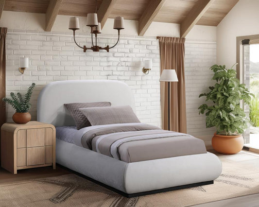 Meridian Furniture - Vaughn Cream Twin Bed - B1211Cream-T veiw 2