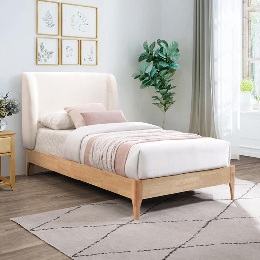 Meridian Furniture - Ventura Cream Polyester Fabric Twin Bed - VenturaCream-T veiw 2