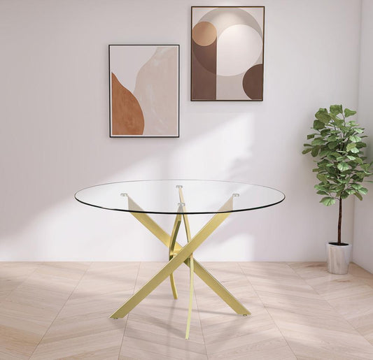 Meridian Furniture - Xander Brushed Gold Dining Table - 984-T veiw 2