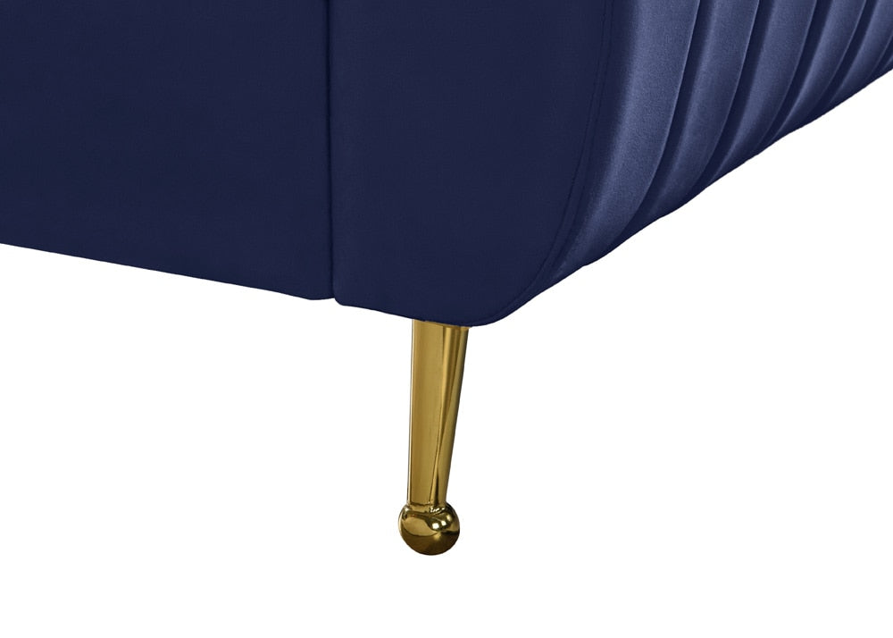 Meridian Furniture - Zara Navy Velvet King Bed - ZaraNavy-K veiw 7