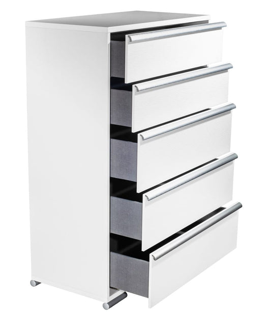 MODERNhome - Bianca 5 Drawer Chest, High Gloss White w/Artic Fronts - CD2TC5DC view 2