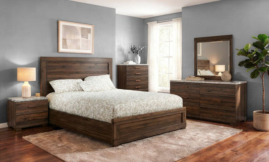 MODERNhome - Carrara Dresser, Walnut w/marble tops - MZ3TCDRS view 2